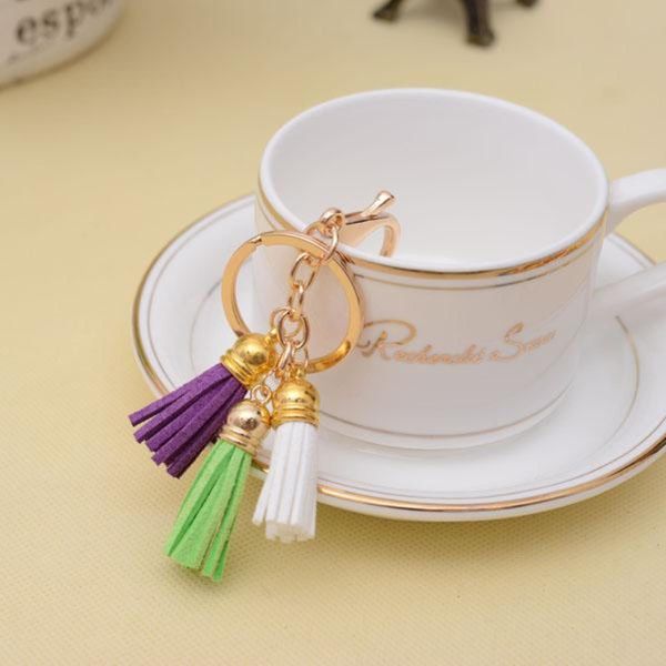 

leather tassel keychain for women bag charm womens keyring llaveros mujer chaveiro porte cle chaveiros sleutelhanger eh782 h wmtnwv, Silver