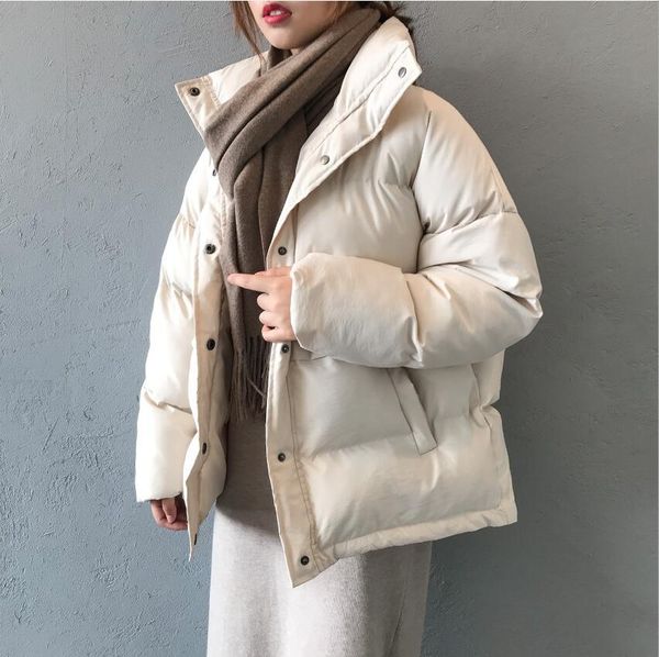 

solid female fashion winter down cotton coat single breasted jacket parka outwear ladies p1928 grb2, Black