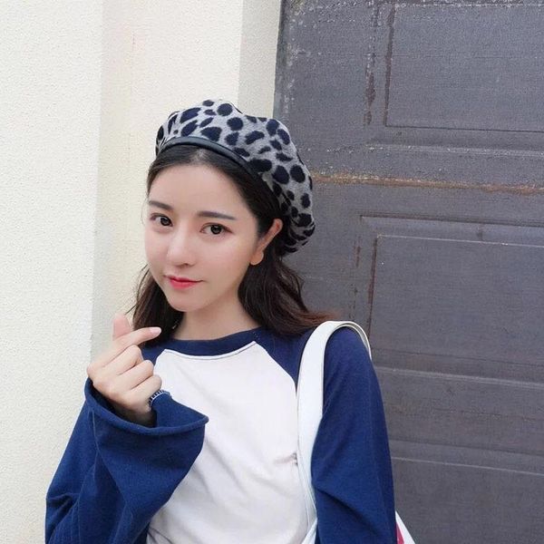 

boinas para mujer beret ретро битник леопардовый художник шляпа японская личность sombreros de mujer boina masculina kapeluszzz 2021, Blue;gray