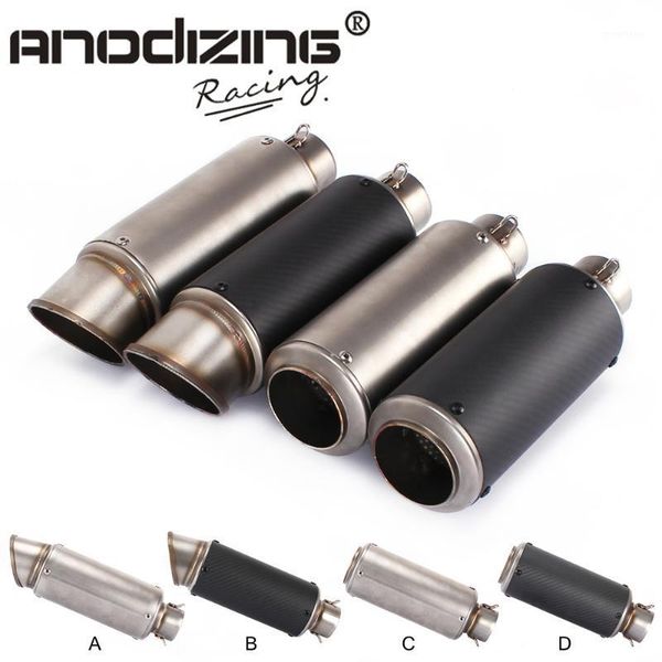 

51mm universal motorcycle exhaust muffler modified exhaust pipe mufflers carbon fiber fit most motorcycle bike1