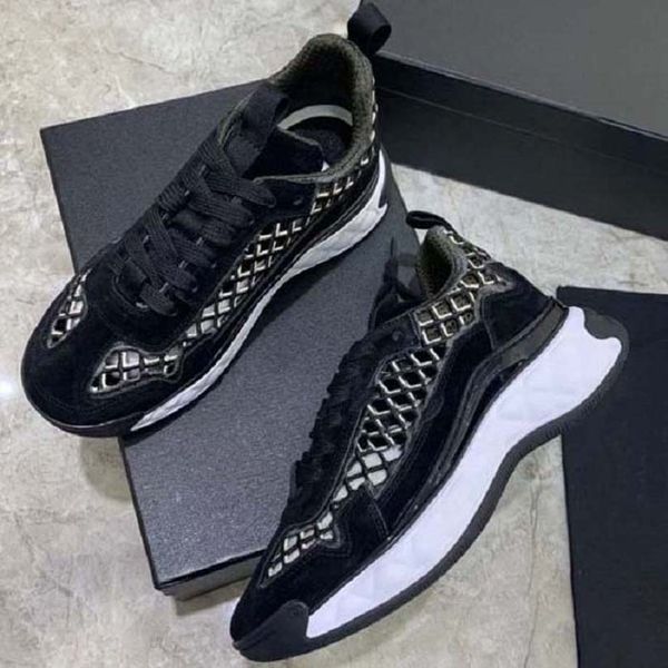 

fashion real leather handmade multicolor gradient technical sneakers women famous shoes trainers 75, Black