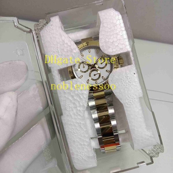 

11 style real p eta 7750 automatic watch men's 18k yg/ss 40mm white dial 116503 champagne two tone bracelet 116506 116500ln 116520 mens, Slivery;brown
