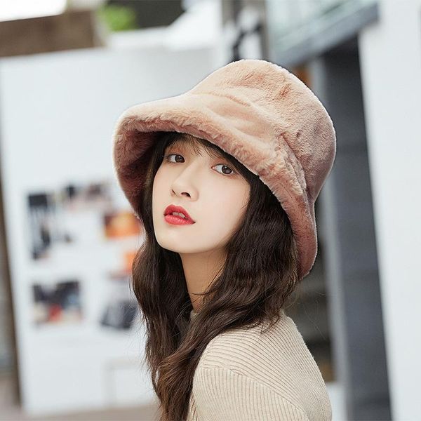 

winter thicken bucket hats women caps beach wide brim winter warm fashion caps summer fall black fitted sun plush hat, Blue;gray
