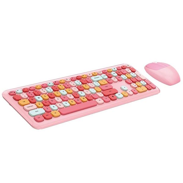 

keyboard and mouse wireless color lipstick round hat keyboard 110 keys for windows xp / win7 / win8 win10