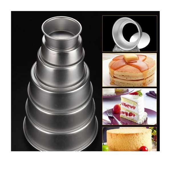 

4/5/6/8/9/10inch aluminum alloy nonstick round cake pan baking mould with removable bottom diy baking tools e2 qyleyq