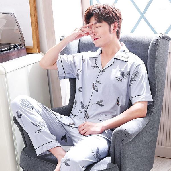 

men pyjama set soft long seleeve 2 pcs sleepwear suit 2020 new male sleep clothing night home wear casual pajama pijama hombre1, Black;brown