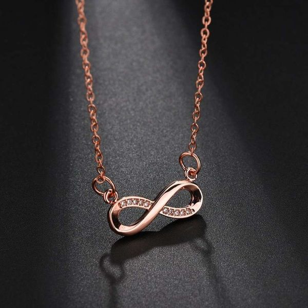 

micro set zircon 8-character clavicle jewelry chain crystal necklace lucky number lady necklace, Silver