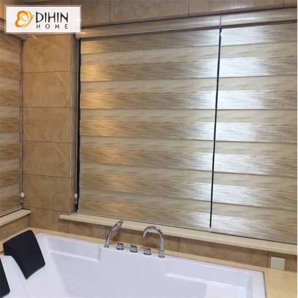 Dihin Home Blackout Cortina Dupla Camada Zebra Blinds Cego Fácil Instalar LJ201224