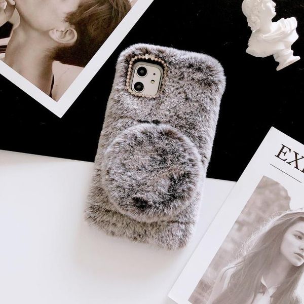 

роскошный милый зеркальный мех пушистый футляр для iphone 6 6s 7 8 плюс x xr xs max женщин зимняя мягкая крышка для sqcmfl