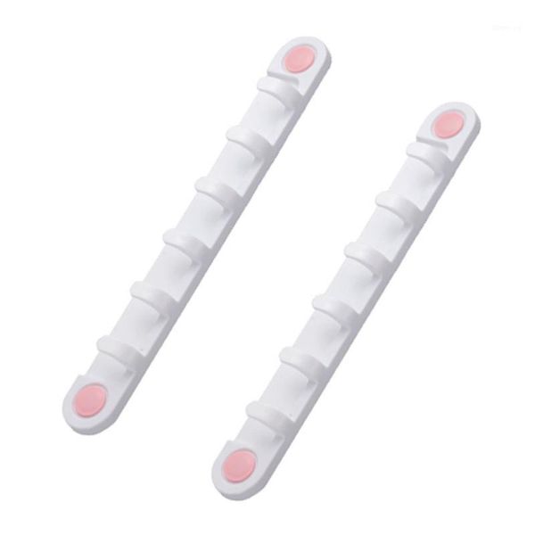 

2pcs home kitchen simple wall adhesive hook rack with 6 hanging hooks1
