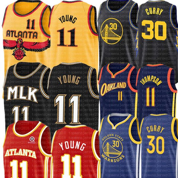 

trae 11 young atlant a haw ks jersey stephen 30 curry golde n stat e warrio rs basketball jerseys klay 2022 thompson james 33 wiseman yellow, Black