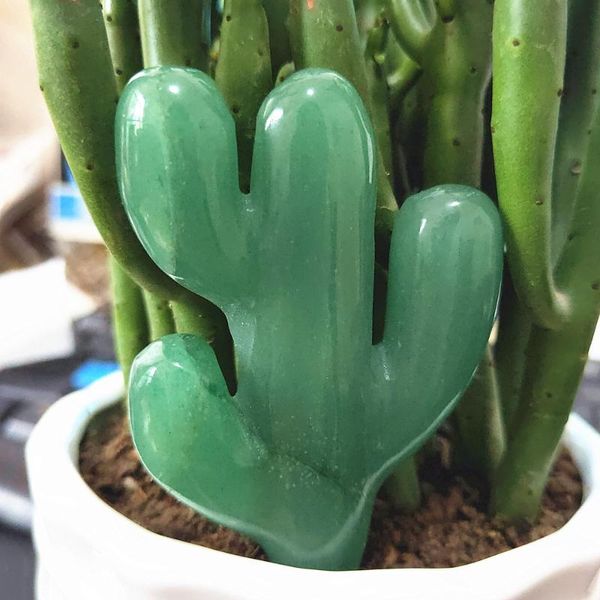 

7-8cm crystal cereus natural green aventurine quartz cactus home decor healing