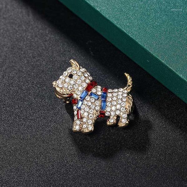 

weimanjingdian 2020 new arrival cubic zirconia cz crystal cute dog brooch pins for women1, Gray