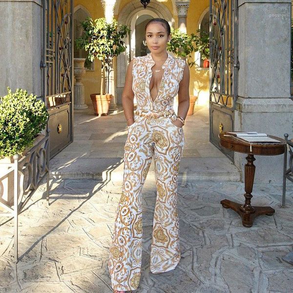 

2020 summer women jumpsuit romper floral playsuits and jumpsuits vintage bodies woman v neck combinaison femme enteritos1, Black;white