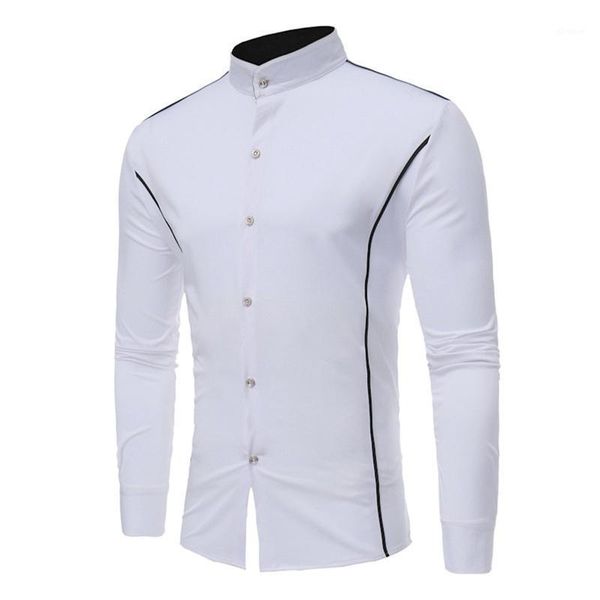 

new 2020 men's shirts slim striped summer autumn casual long sleeve shirts casual long sleeve shirt fashion camisa masculina1, White;black