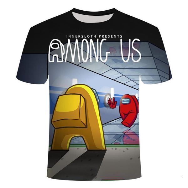 

among us online multiplayer social deduction game 2021 new arrival t-shirt green crewmate impostor crewneck men short sleeve, White;black