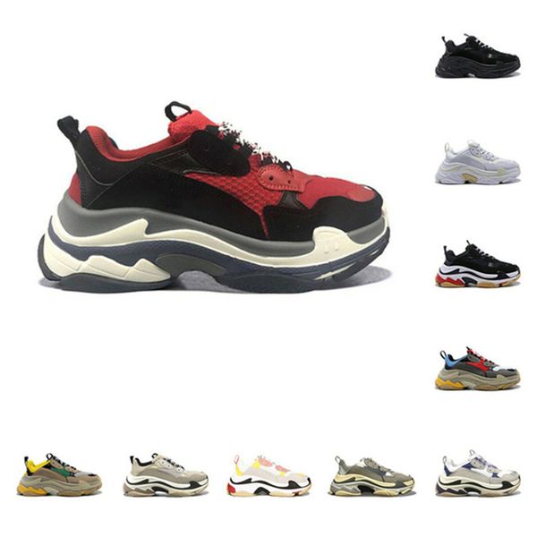 

women men track shoe dad casual shoes triple s leisure shoes sneakers for men vintage old grandpa trainer chaussures s08, Black
