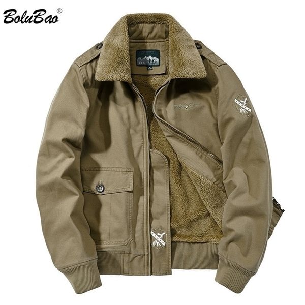 Bolubao homens casacos estilo militar inverno marca mais veludo espessamento masculino jaqueta novo moda macho confortável jaqueta casacos 201119