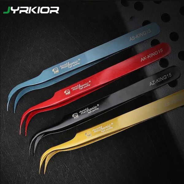 

professional hand tool sets jyrkior ultra fine point colorful tweezers smd tweezer high toughness durable for phone motherboard maintenance