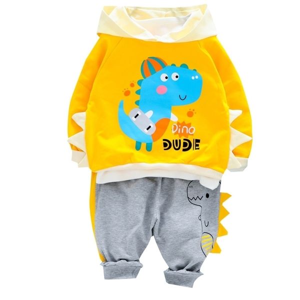 

new spring autumn children leisure clothes baby boys girls fashion hoodies pants 2pcs/sets kids costume infant cartoon tracksuit 201126, White