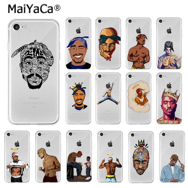 

yinuoda rapper 2pac makaveli tupac amaru shakur tpu, vip x xs max 6 6s 7 7plus 8 8plus 5 5s xr soft silicone casevfe1