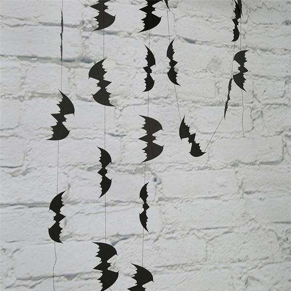 

4m летучие мыши баннер 20 шт. черные бумаги летучие мыши цепь pull флаг для хэллоуин сторона украшения детские принадлежности asd121 wmttuc