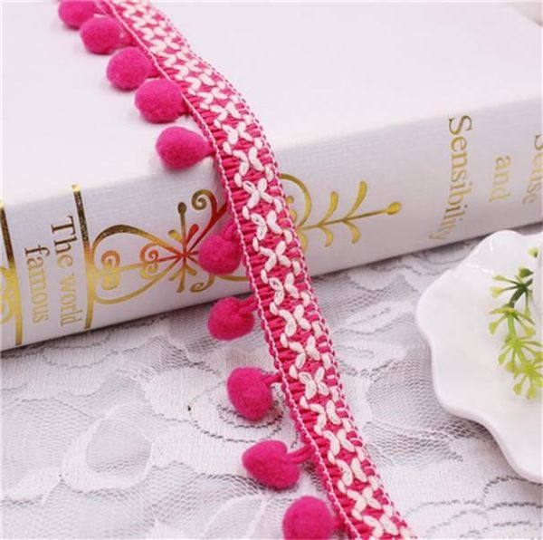 

1 yards lace ribbon sewing accessories pom pom tassel pompoms trim ball fringe embroidery apparel lace fabric handmade accessory h jllxvn