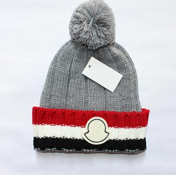 

sale men beanie luxury knitted hat gorros bonnet pom-pom knit hats classical sports skull caps women casual outdoor goose beanies, Blue;gray