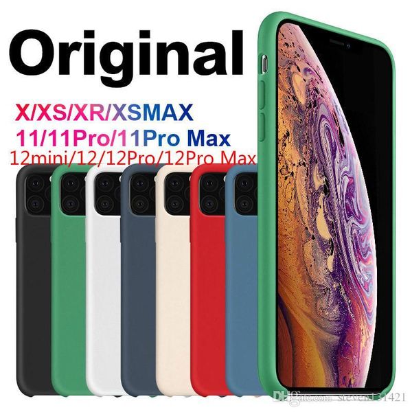 

оригинальный силиконовый чехол для iphone 12 11 pro max x xs xr 8 7 6 6s plus чехол для телефона для iphone xs max с розничной коробкой