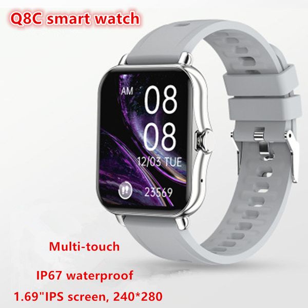 

q8c smart sports watch heart rate ecg blood oxygen blood pressure monitoring alarm clock message reminder wechat pedometer bracelet