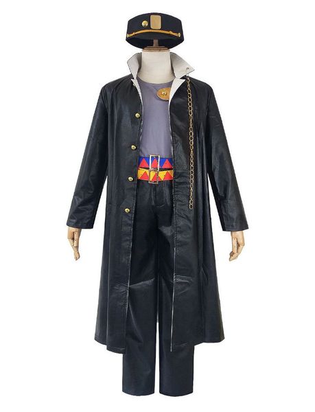 

jojo's bizarre adventure cosplay costume jotaro kujo costume, Black;red