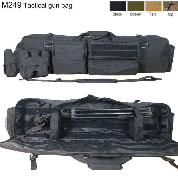 Tactical Gun Bag Molle Military Hunting M249 Shooting Rifle Zaino Outdoor Gun Carrying Protection Case Caccia Accessorie W220225