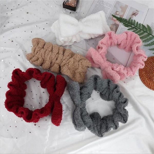 

hair accessories soft headband wash face elastic bands coral fleece bow girls makeup haar
