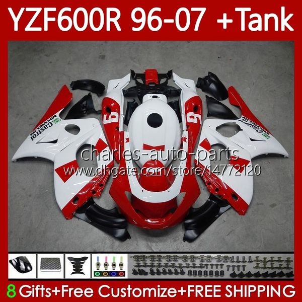 Bodys Kit para Yamaha Branco Red Blk Thundercat YZF600R YZF-600R YZF600 R CC 600R 96 97 98 99 00 01 Bodywork 86NO.11 YZF600-R 02 03 04 05 06 07 600cc 1996-2007 Fairing OEM