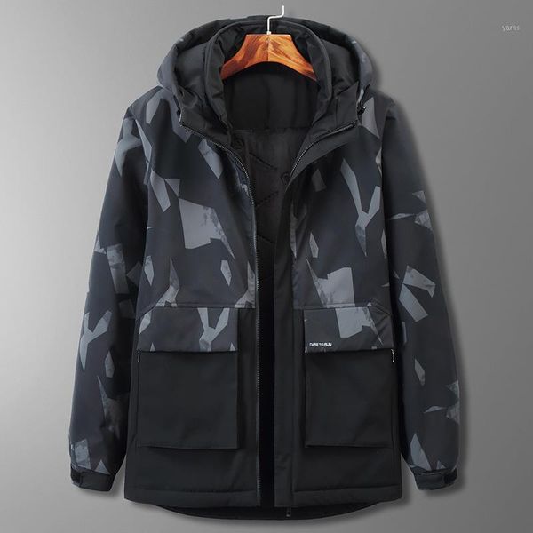 

boutique down cotton-padded clothes fertilizer plus-size long camouflage sports tooling add wool warm cotton-padded jacket coat1, Black