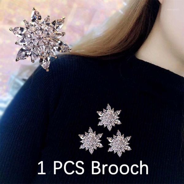 

pins, brooches fashion christmas snowflake brooch zircon for women men pins dress coat accessories jewelry gifts1, Gray