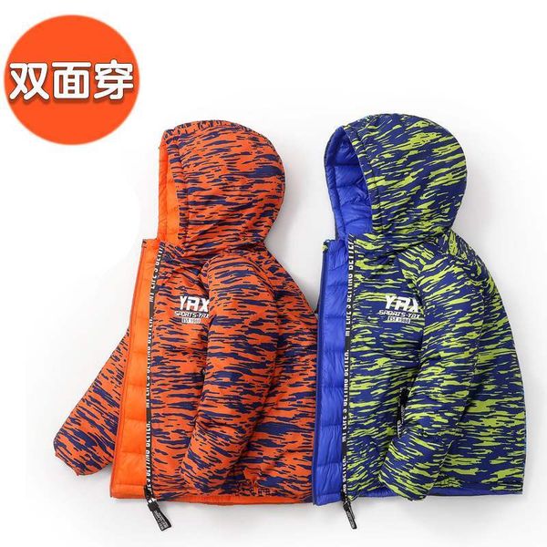 

good children autumn and winter wear down 2020 new china university children's cotton padded jacket for boys, Blue;gray