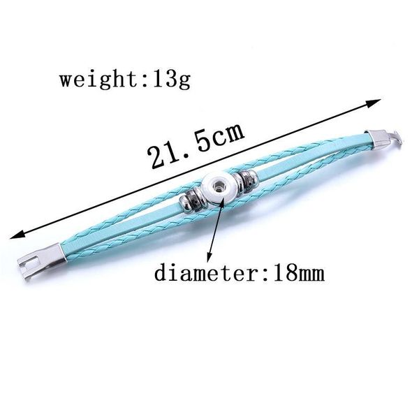 

snap bracelet vintage handmade braided leather bracelet fit 18mm snap button diy jewelry charm bracelet for m bbytdy, Golden;silver