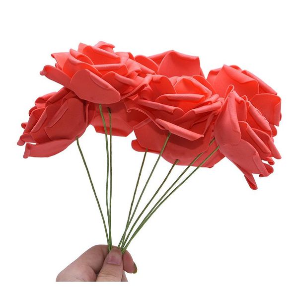 

20pcs/lot 8cm artificial flowers pe foam rose fake flowers head for home wedding flower bride bouquet de jllajg