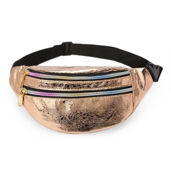 

2020 new pu leather stitching stall waist bag men and women chest bag crossbody colorful beach bag