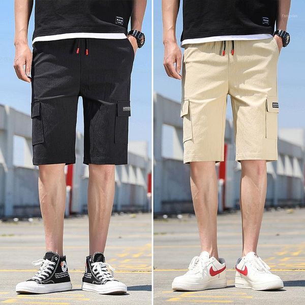 

summer casual shorts men's cotton sports five points seven points leisure and fitness shorts men's loose beach pants1, White;black