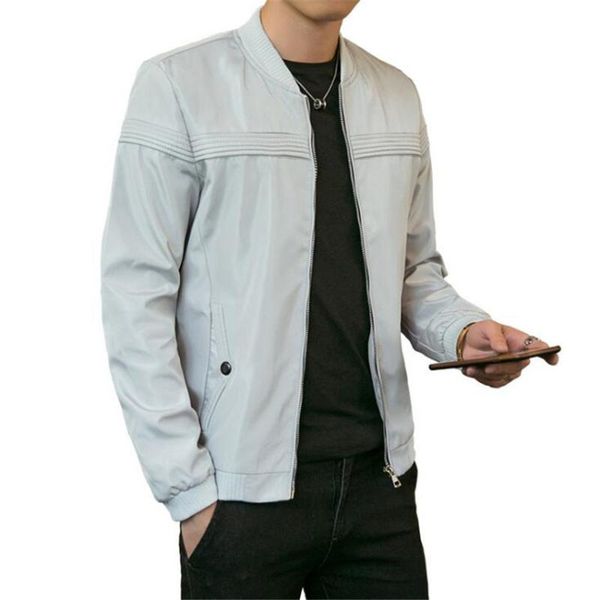 

mens jackets and coats pure color 2021 new thin casual wear erkek ceket durk blue 4xl korean style mens clothing spring autumn, Black;brown