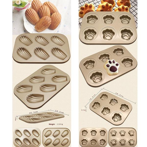 

6 even hollow baking tray variety of flower shaped cake mold shell cat caw banana donut dessert tool fondant mold diy cake mold wmttpo