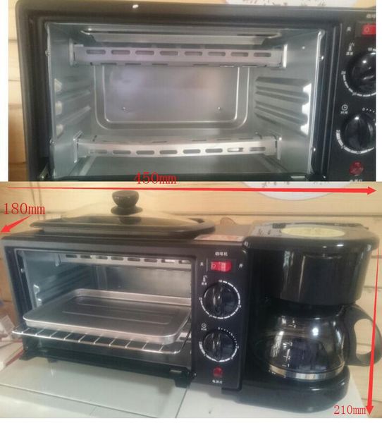 

bread makers 3-in-1 breakfast machine 600w coffee pot+750w teppanyaki +750w oven baking maker toaster /fried egg/ cooker