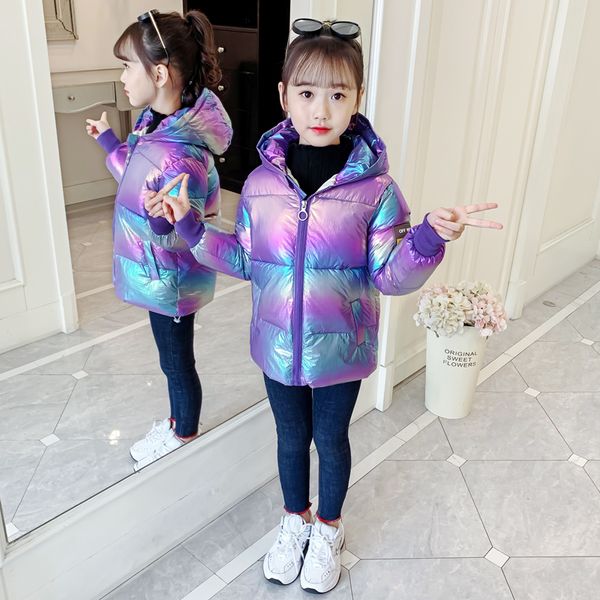 

off season children's 2020 colorful down cotton padded clothes for girls, Blue;gray