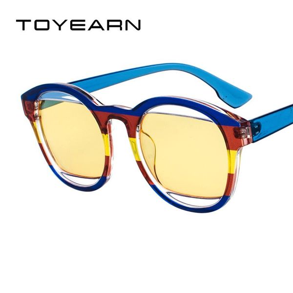 

sunglasses toyearn 2021 round fashion vintage women/men brand designer three colors frame sun glasses female, White;black