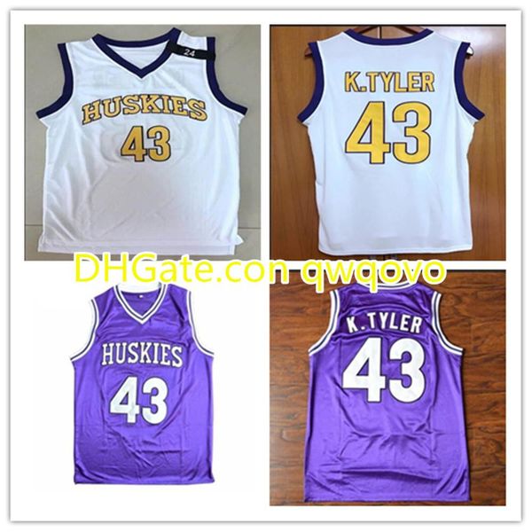 

kenny tyler 43 huskies basketball jersey men's stitched custom any number name basketball jerseys hight quality, Black;red