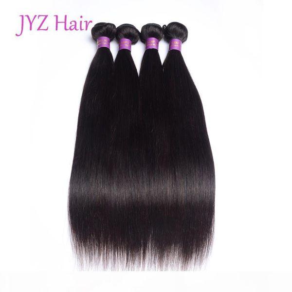 

peruvian virgin stright human hair weave bundles unprocessed indian malaysian brazilian natural color human hair 4 pcs hair wefts extensions, Black