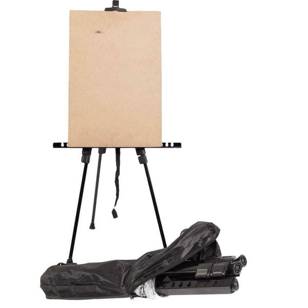 

folding artist telescopic painting easel tripod display stand craft supplies, Black;red