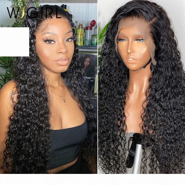 

brazilian water curly 13x4 lace front human hair wigs 26 28 30inch deep wave long frontal wig for black women, Black;brown